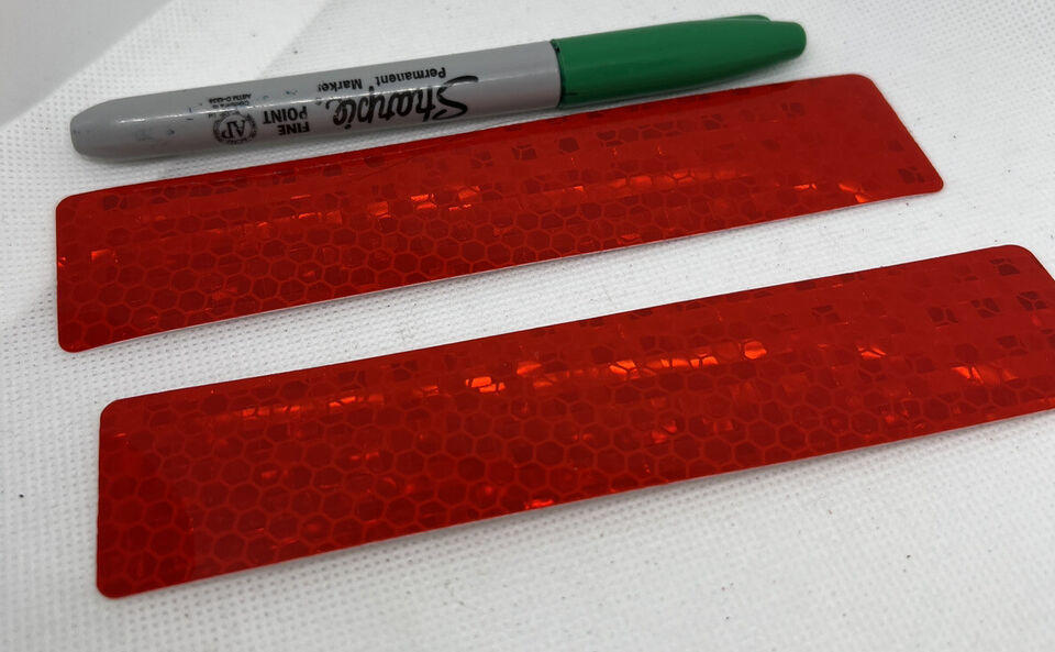 4 strip 1.25 in. x 6 in. Red Reflective Safety Strips, Mailbox Hardware,... - $5.91
