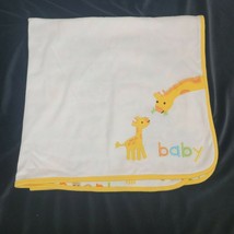 Gymboree Alphabet/Baby Giraffe Blanket Yellow Soft Cotton Animals Reversible - £47.46 GBP