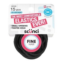 Scunci Elastics Black 30 Pieces Fine Hair 2 Packs Small Opening #32509 - £7.99 GBP
