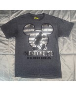 Disney Mickey Mouse Dark Gray &amp; Metallic Silver mens T-Shirt-Small (34/36) - £9.37 GBP