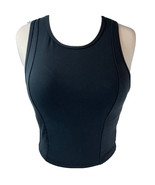 Womens Crop Tank Top Active Size S Black Built in Bra Wicking All in Mot... - $15.82 CAD