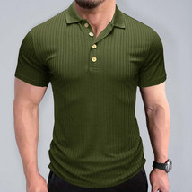 Stylish Men’s Solid Color Short Sleeve Polo - £28.09 GBP