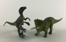Jurassic World Mini Dinosaur Mini 2.5&quot; Figures Velociraptor Blue Triceratops Lot - £16.99 GBP