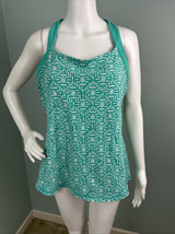 Women&#39;s Lucy LucyPower Sea Green Dash Print Crossback Activewear Tank To... - $16.62