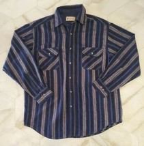 Vintage Northwest Territory Long Sleeve Button-Up Striped Flannel Men&#39;s ... - £19.59 GBP