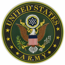 US U.S. United States Army Green Round 12&quot; Diameter Metal Plate Sign - £17.29 GBP