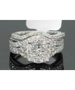 14k White Gold Finish 3 Ct Round Simulated Diamond Engagement Wedding Ri... - $94.90