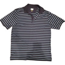 Greg Norman Play Dry Golf Shirt Mens L Blue Striped Embroidered Shark Le... - $14.95
