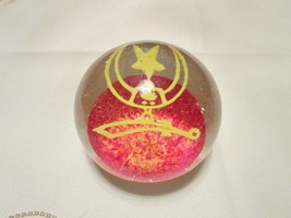 1960s Masonic Shriners Vintage Hand Made Blown Glass Paperweight 3&quot; - $38.60