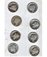 Mercury dimes coin Lot of 8 Liberty Dimes Early 20 century dimes assorte... - $5.70