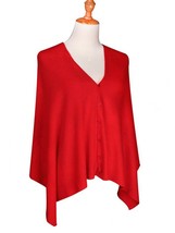 Red Scarf Shawl Shrug Button Up Style for Casual or Evening 60&quot;x22&quot; - He... - £18.87 GBP