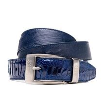 Alessio Genuine Ostrich Leg Exotic Belt Navy image 2