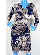 Jennifer Lopez JLO Fractured Glamour Ruched Party Cocktail Dress S 4 6 B... - $76.06 CAD