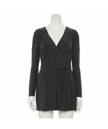 Lily Rose Long Sleeve Glitter Knit Romper Black Womens JR Sz M NWT MSRP$48 - $21.29
