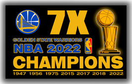 Golden State Warriors Basketball Champions 7X Flag 90x150cm 3x5ft Black Banner - £12.82 GBP