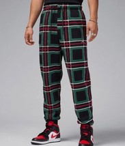 NWT men&#39;s medium nike Air Jordan essential Fleece Sweatpants plaid FV746... - $56.99