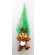 Russ Reindeer Troll Pin Brooch Christmas Rudolph Red Nose Green Hair 3&quot; ... - £11.70 GBP