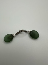 Sterling Silver Green Sea Glass Earrings 3.2cm - £15.69 GBP