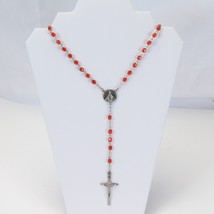 Rosary Pope Saint John Paul II Benedict XVI Red Beads Christian Catholic - £31.28 GBP