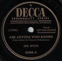 Ink Spots 78 Ask Anyone Who Knows / Can You Look Me In The Eyes SH2G - £5.40 GBP