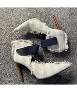 Acne Studios Linen Cloth Biege Heels Size 37 Made in Italy - €120,44 EUR