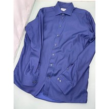 Eton Contemporary Men Dress Shirt Long Sleeve Blue Button Up Size 17 43 XL - £23.51 GBP