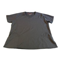 Marilyn Monroe by mediChic Scrub Women Top Shirt Size 3X Solid Gray Pockets - £17.17 GBP