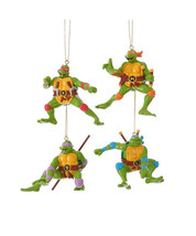 Kurt Adler Set Of 4 Licensed Teenage Mutant Ninja Turtles© Christmas Ornaments - £27.88 GBP