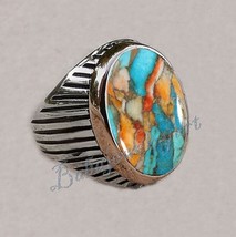 Spiny Oyster Turquoise Ring, Oyster Copper Turquoise ring, Mens Pinky Ring - £66.82 GBP
