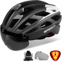 Basecamp Bicycle Helmet With A Rear Light And Removable Magnetic Goggles - £37.66 GBP