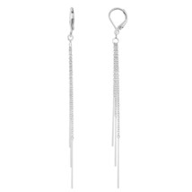 Cascading Chain Tassel Sterling Silver Lever-Back Dangle Earrings - £15.09 GBP