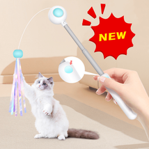 2-In-1 Extendable Cat Wand Toy With Laser Teaser And Feather Replacements - £14.90 GBP