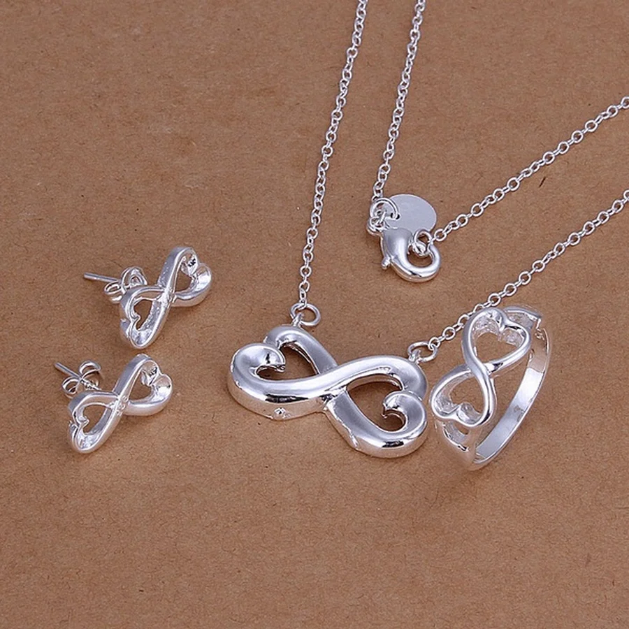 925 silver color lady women Valentine&#39;s Day gift creative ring necklace ... - $17.30