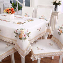 Chinese embroidered table cloth cloth garden table cloth cotton linen table clot - £7.56 GBP+