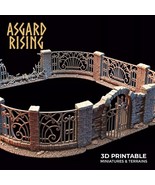 3D Printed Asgard Rising Cemetery Iron Wall Gate Set B 28mm-32mm Ragnaro... - $33.57+