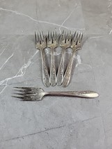 Vintage Carlton  Silverplate Cherie Forks Silver Plate Flatware Lot Of 5 Salad - $27.87