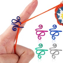 4 Pcs Handmade Crochet Tension Ring Left Handed Right Handed Zig Zag Ring Adjust - £19.50 GBP
