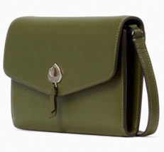 Kate Spade Marti Leather Flap Wallet Crossbody K6027 Army Green NWT $249 MSRP - £67.05 GBP