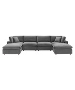 Velvet Sectional Sofa Stain-Resistant Down Filled Overstuffed 6-Piece So... - $3,939.11 CAD+