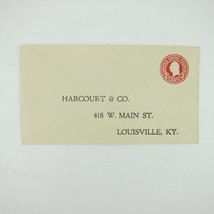 US Postal Stationery Harcourt &amp; Co Louisville Kentucky 2 cent Washington Antique - £7.82 GBP