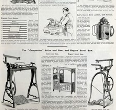 Printing Press Dark Lantern &amp; Tools 1894 Victorian Advertisement Home DW... - £23.69 GBP