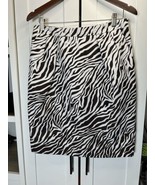 Attention Women&#39;s Pencil Skirt Size 10 White Brown Zebra Animal Print - $17.75