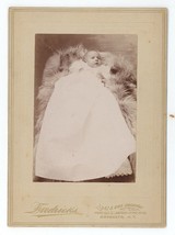Antique c1880s Cabinet Card Fredricks Adorable Baby White Dress Brooklyn,  NY - £7.46 GBP