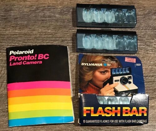 Polaroid Pronto! B Black Land Instant Camera With Manual Flash Bars Photography Item image 3