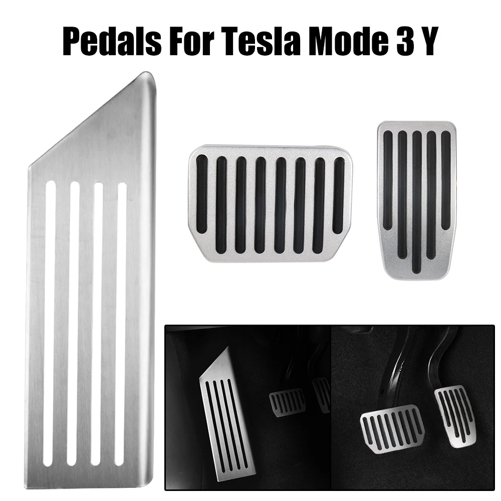 Rest Brake Pedals Car Accessories For Tesla Model 3 Y With Rubber Pads C... - $7.93+