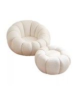 Minimalist Curved Boucle Pumpkin Japan FloorSofa LoungeChair AccentChair... - $2,678.39 CAD