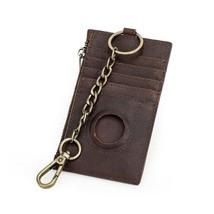 Men Women Card Holder Keychain Wallet Genuine Leather Minimalist ID RFID... - £20.79 GBP