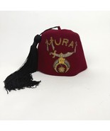Masonic Shriner&#39;s Fez Masonry Hat Murat Tassel &amp; Rhinestone Sword Pin - $460.58 MXN