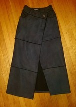 Dior Asymmetrical Wrap Skirt Lambskin Suede Sherpa Galliano Era Charcoal... - $3,200.00