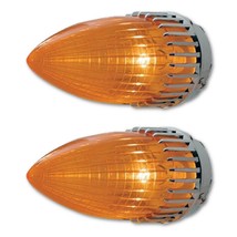 Amber Flush Mount Rear Tail Brake Light Lens Assembly Pair for 59 Cadillac - £55.91 GBP